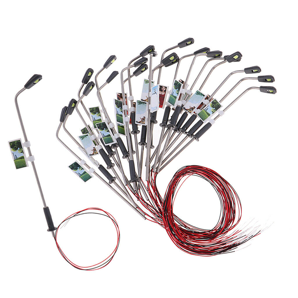 40x Railway Train Park LED Light Street Lamposts HO 1:100 Garden Layout Kit