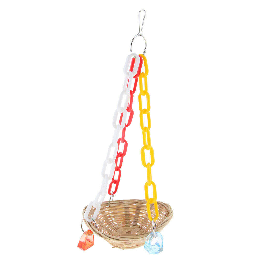 Parakeet Toys ,Bird Cage Accessories Hammock Bird Swing Toys Hanging Perch,Cages