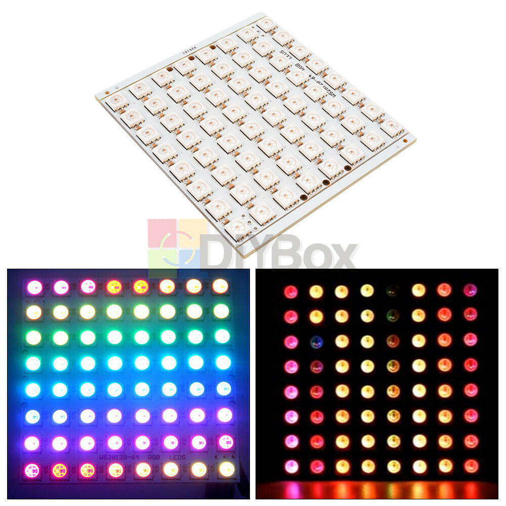 5V WS2812B 8x8 64-Bit Full Color 5050 RGB LED Lamp Panel Light For Arduino OS857