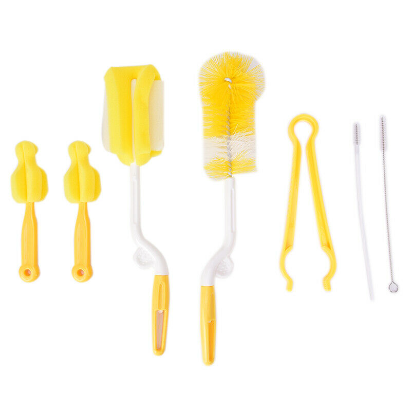 7Pcs Baby Bottle Sponge Brush Cup Glass Washing Cleaning Kitchen Cleaner To TL