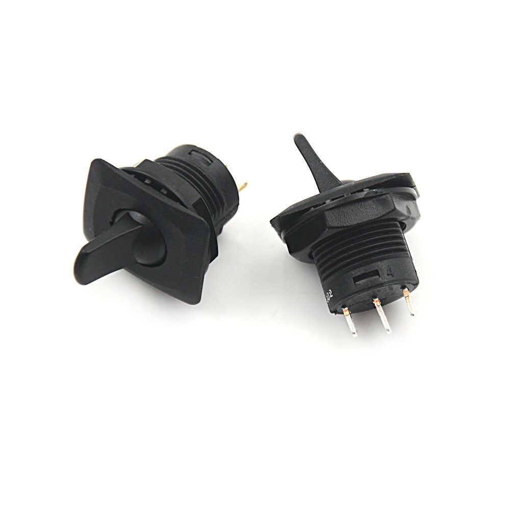 2pcs R13-402 Black 3Pin 2Position Maintained SPDT Round Toggle Switch B WF