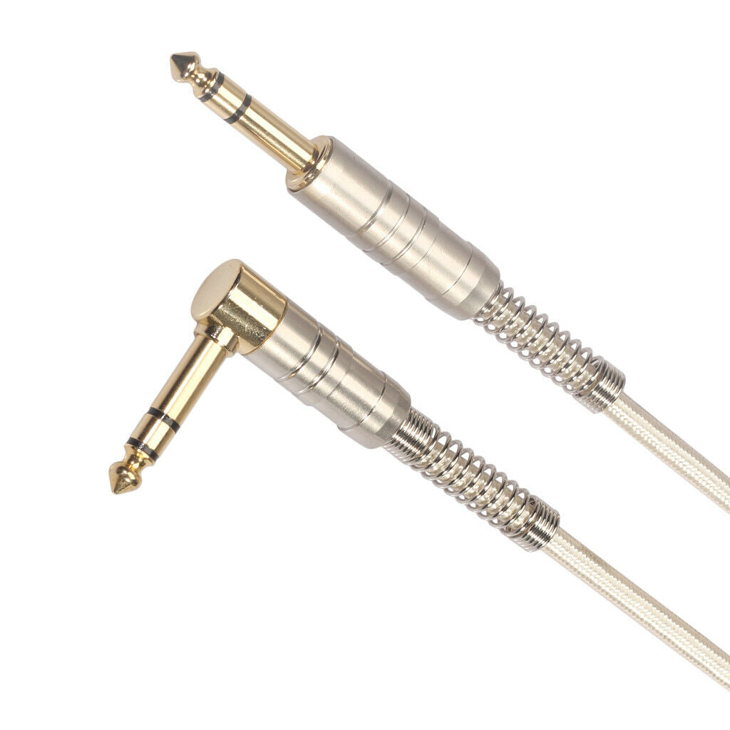 1Piece 6.35mm Male to Male Stereo Audio Aux Cable 90 degree right angle  100cm