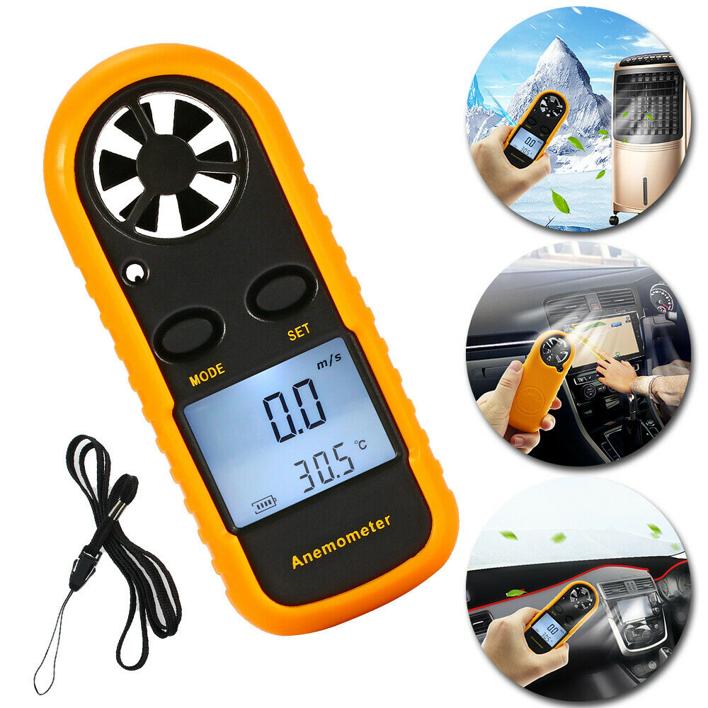 Handheld Mini Digital Anemometer, Wind Speed and Temperature Anemometer