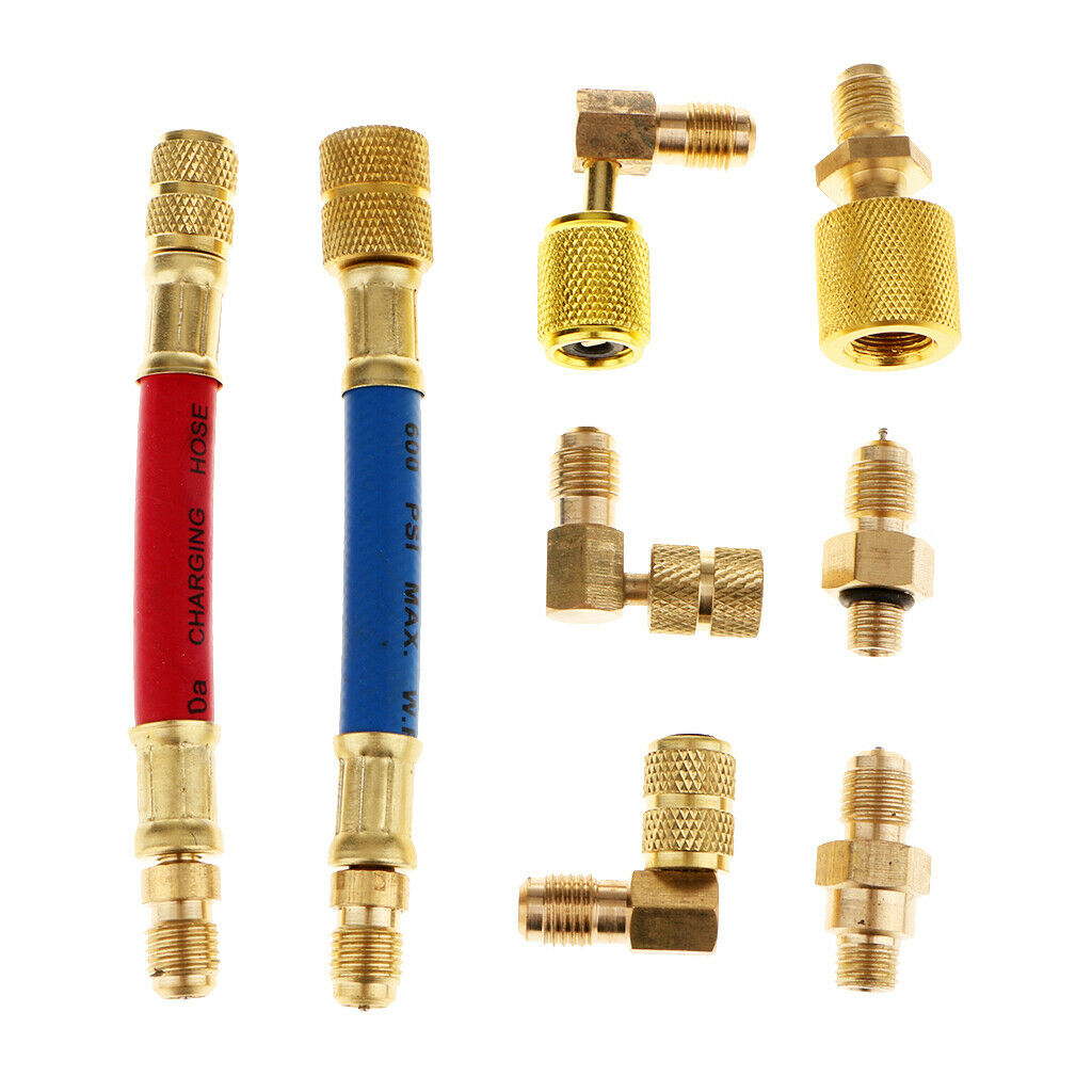 8pcs Car A/C Air Conditioning Refrigeration R12 to R134a Flex Hose Adapter