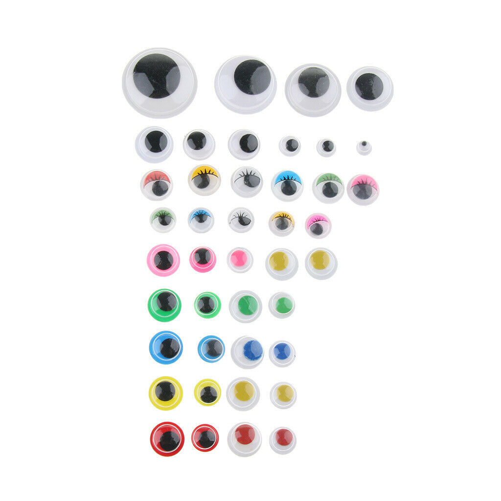 1100-Piece 5-25mm Googly Eyes SELF ADHESIVE Google Wiggly Eyes Craft