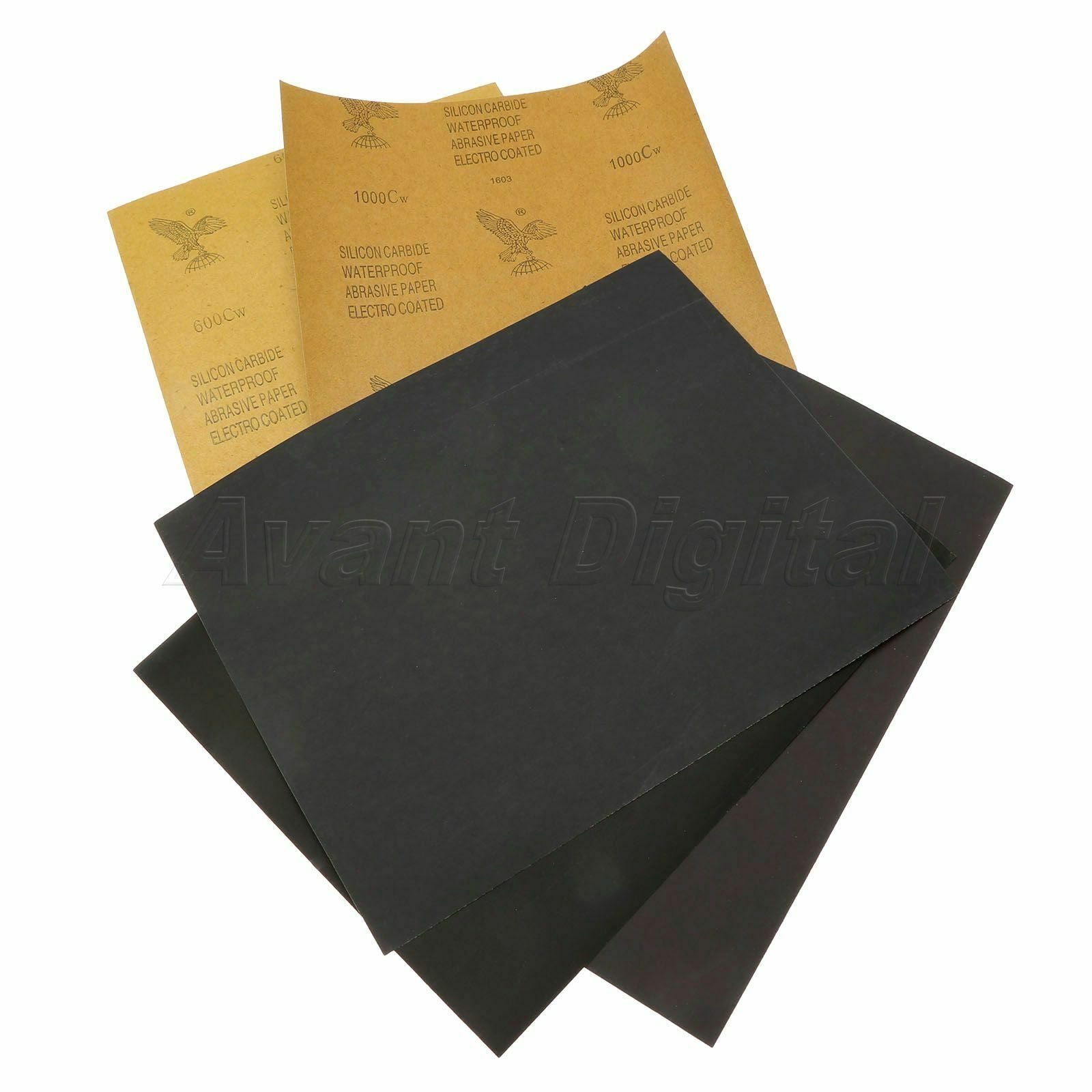Waterproof Abrasive Paper Grit P600 P1000/P1500/P2000 Rectangular Sandpaper 5pcs