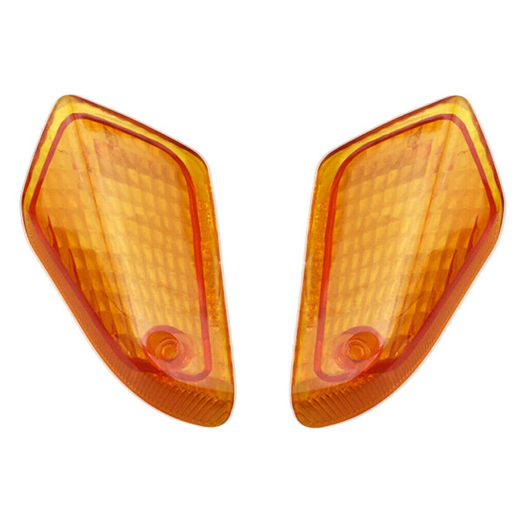 Pair of Motorcycle Turn Signal Lights Blinkers Rear Indicators Lens Cover Case