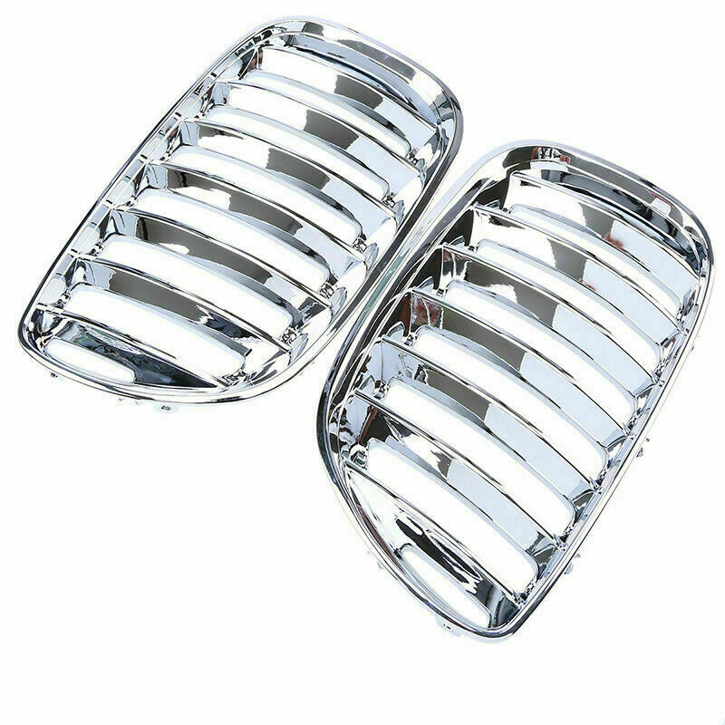 Fit For BMW X5 E53 2004-2006 Front Bumper Radiator Kidney Grille Cover Chrome