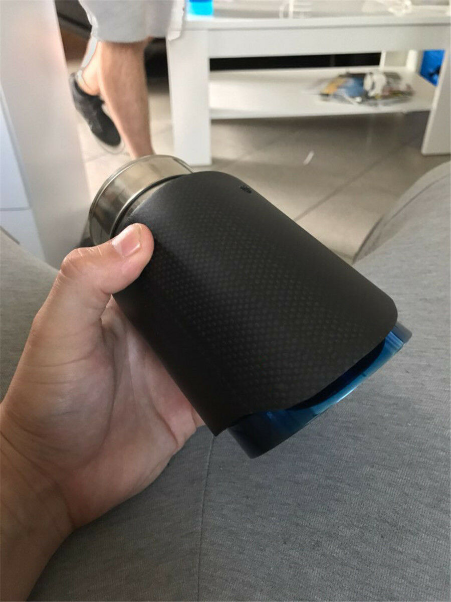 63mm-101mm Exhaust Tip Muffler Pipe Carbon Fiber 63mm-101mm Gloss Matte Random