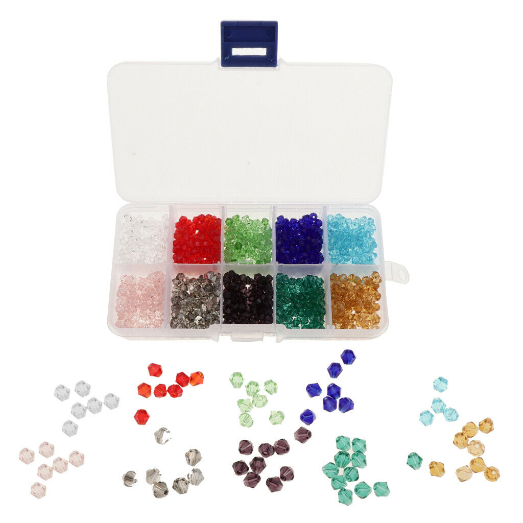 1000pcs Mixed Colors 4mm Crystal Glass Rondelle