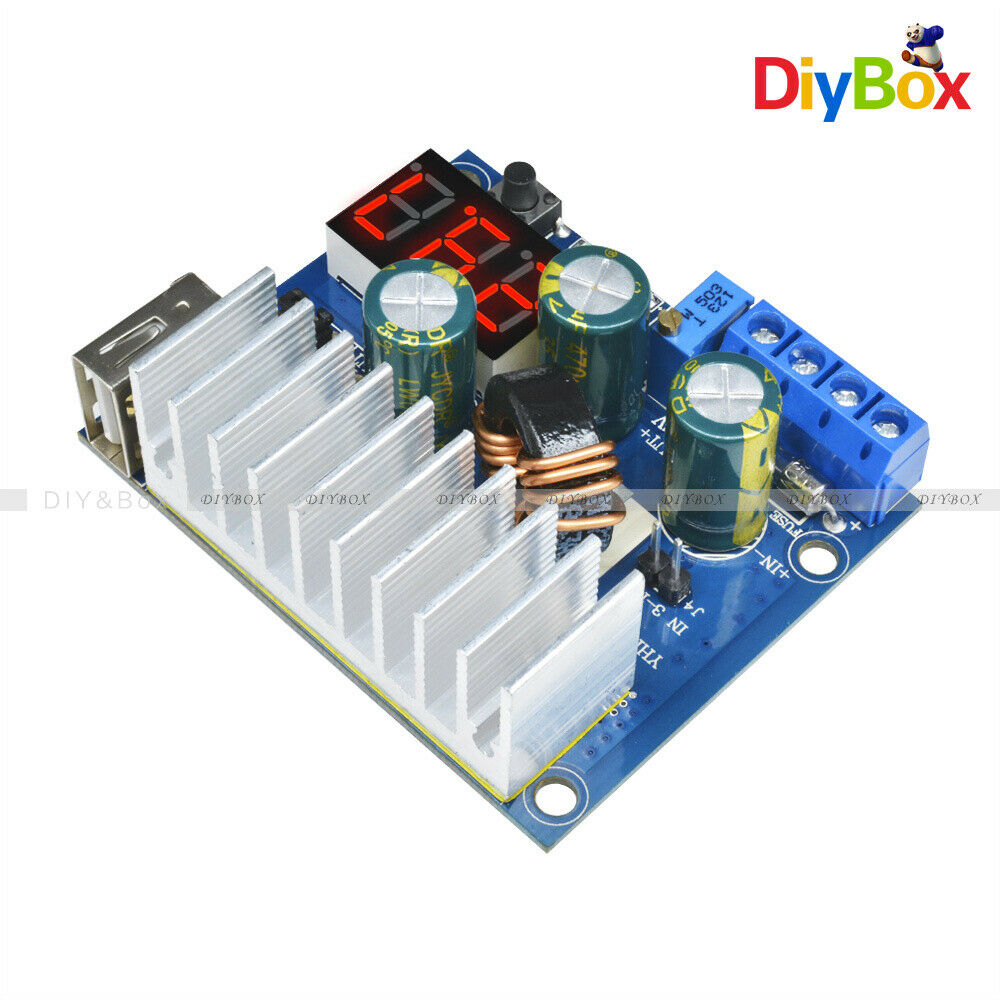 6A 3-35V to 3-35V DC 100W Boost Step-up Module USB Power Supply LED Voltmeter