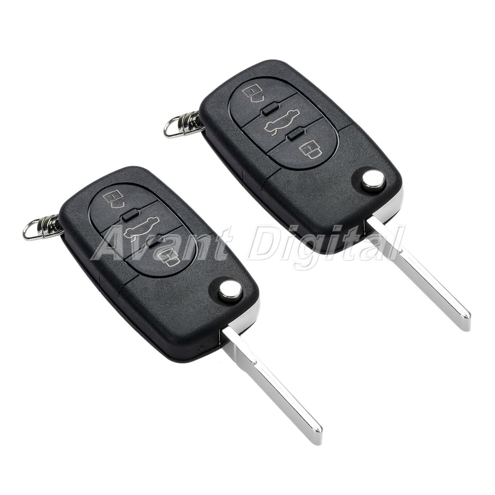 2Pcs Remote Key Fob 433MHz 3 Button ID48 Chip 4D0837231A Fit For  A4 Quattro