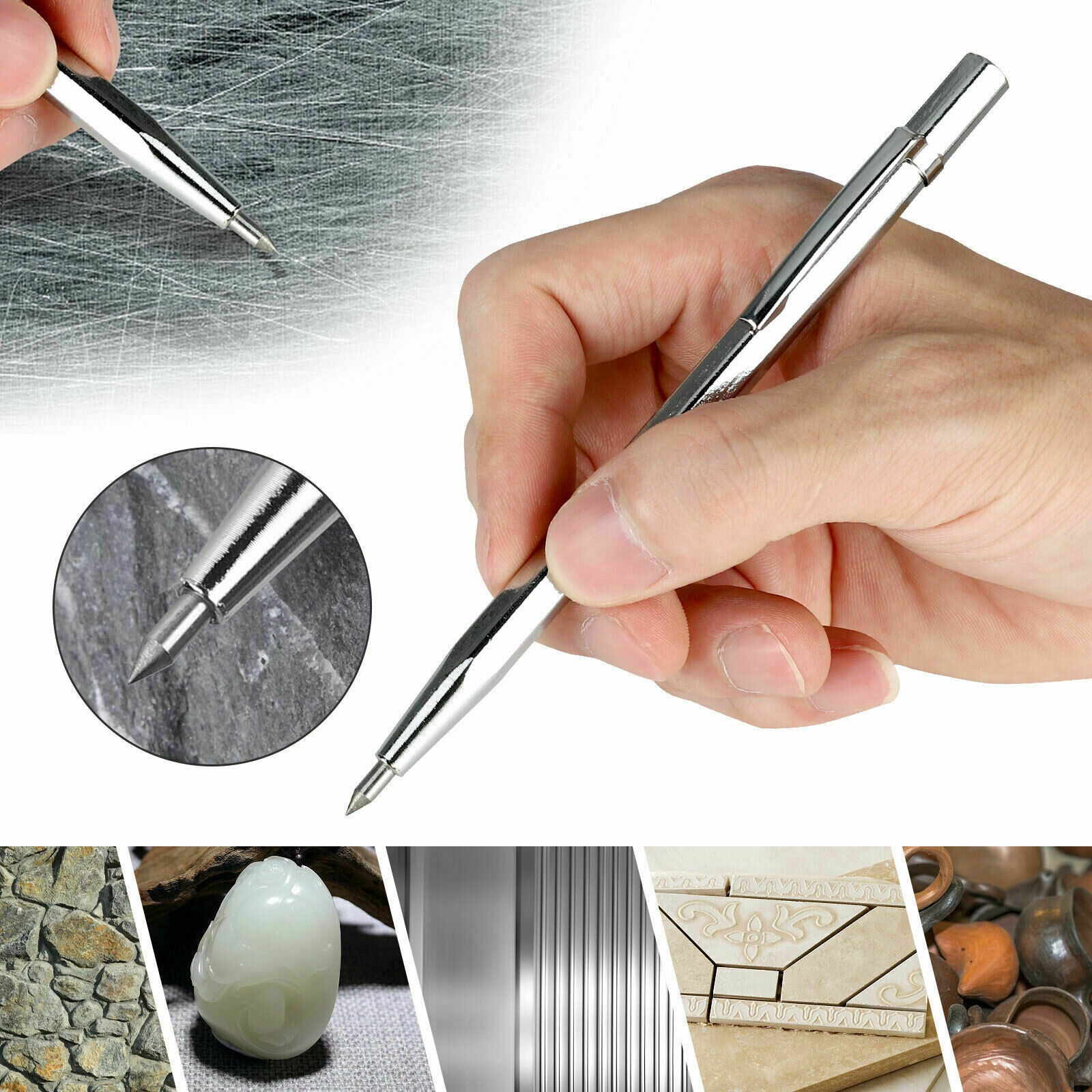 Portable Pocket Diamond Engraving Pen Glass Metal Wood Engraver Scribe Tool