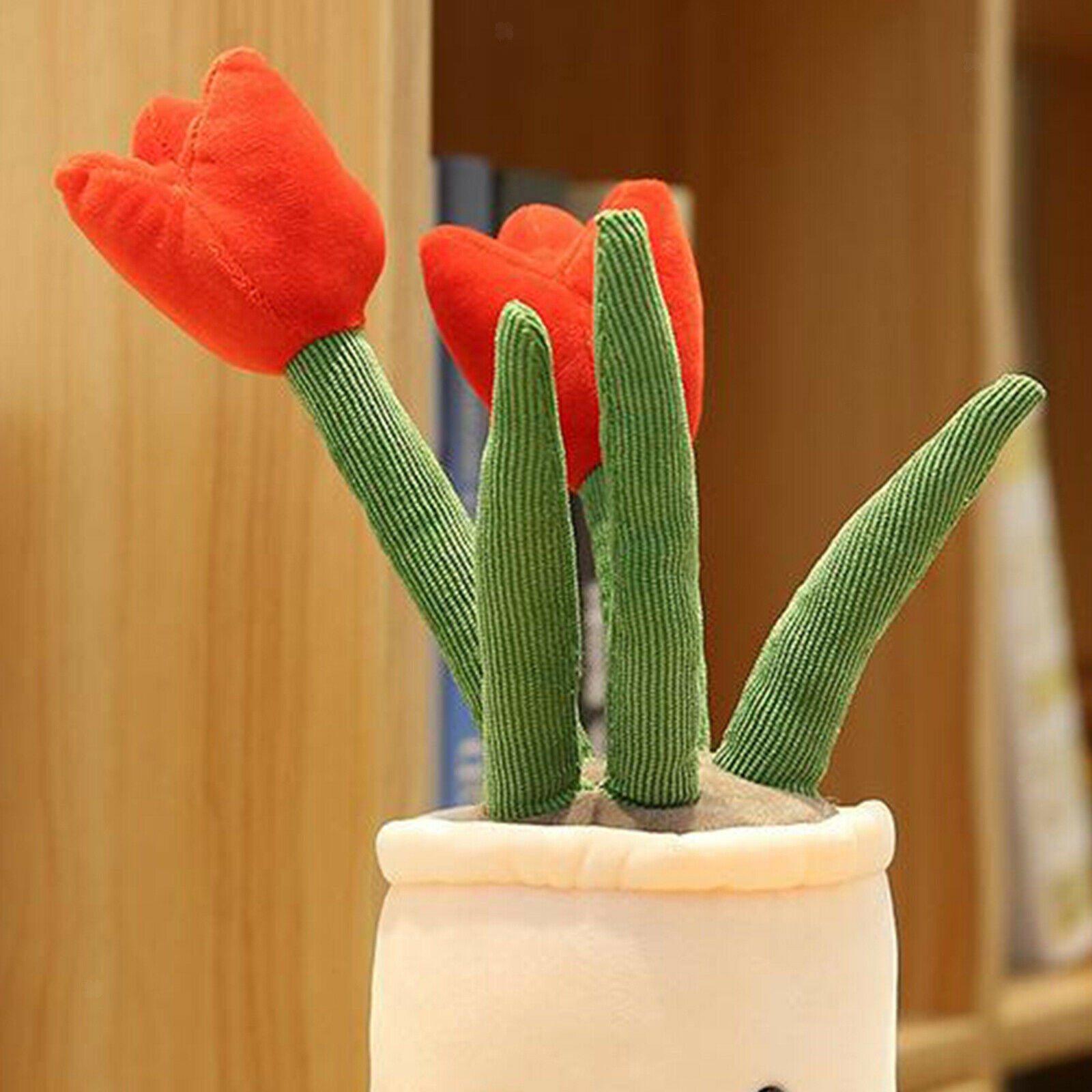 3PCS Funny Plush Flower Soft Stuffed Toys Table Top Decor Ornament Kids Gift