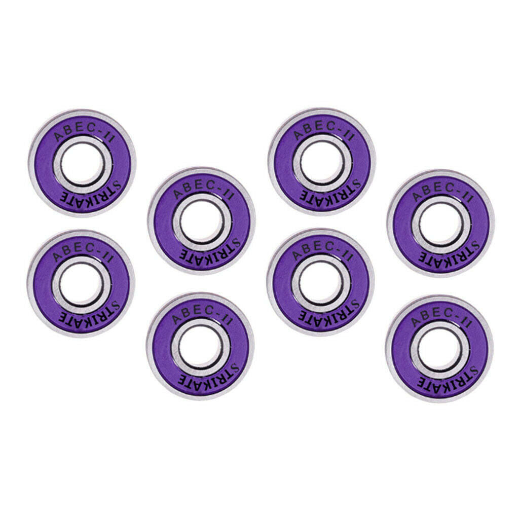 2X Skateboard Bearing 608rs Abec 11 Integrated spacer Longboard Bearing Purple
