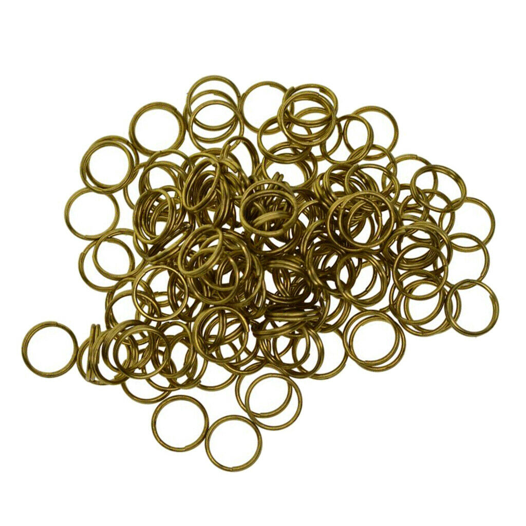 50x Split Brass Rings Small Key Rings Large Keychain Rings