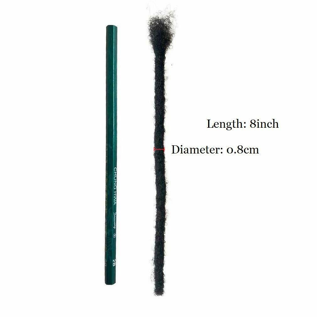 10pcs 12" Human Hair Dreadlocks for Men Handmade Crochet Braiding Hair Extension