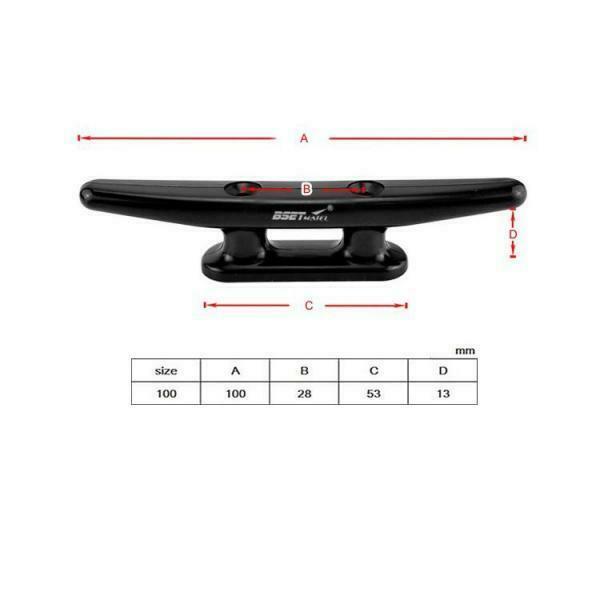 4" Durable Nylon Yacht Kayak Marine Boat Mooring Deck Cleat Open Base Black