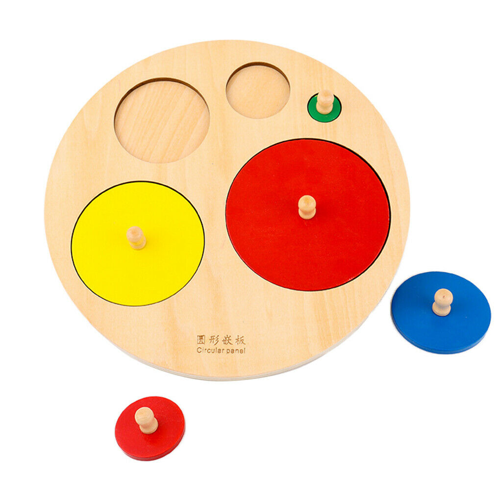 Children Wooden Geometry Blocks Insert Board Toys Education