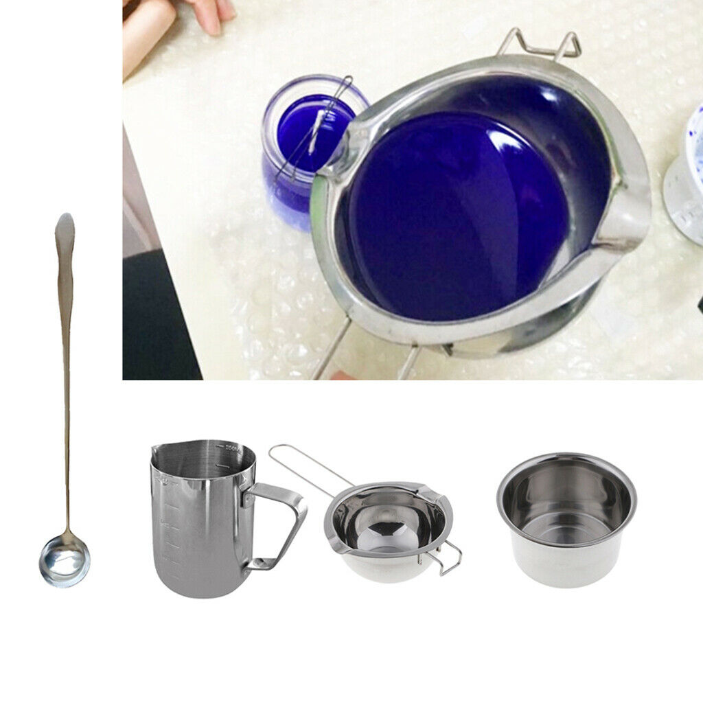 Set of 4 Wax Candle Making Kits 350ml Wax Melting Pot Spoon Durable DIY