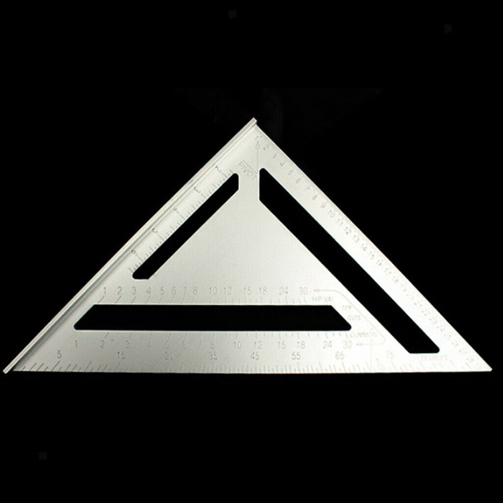Metric 30cm Aluminum Carpenter Triangle Square Ruler Angle Measuring Durable