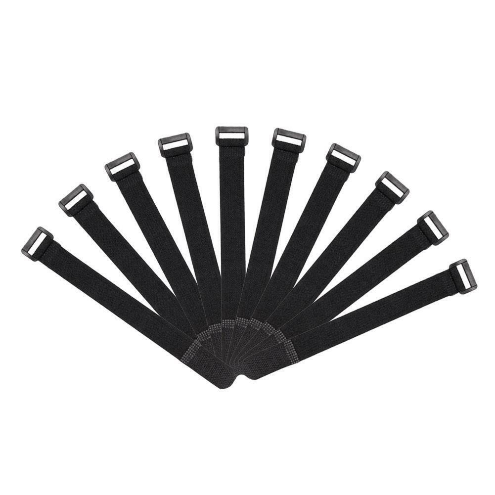 20pcs/Set Fishing Rod Tie Holder Strap Suspenders Fastener Loop Belts Kit Black