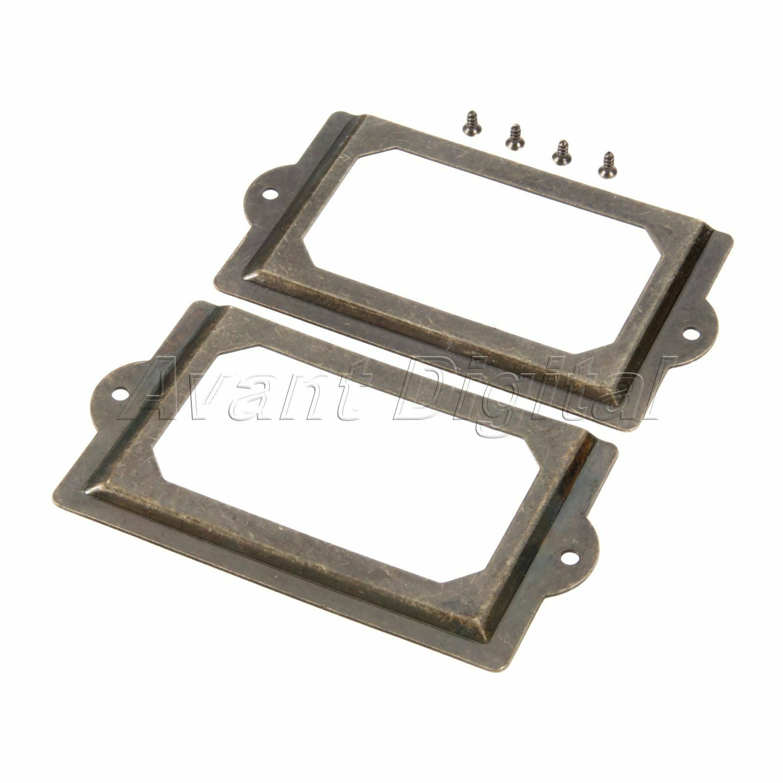 Furniture Hardware Cabinet Drawer Box Label Pull File Frame Name Card Holder 2X