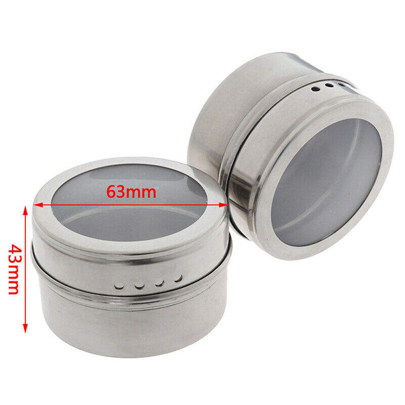 1PC Outdoor Spice Storage Container Jar Stainless Steel Tins With Clear  TtH FT