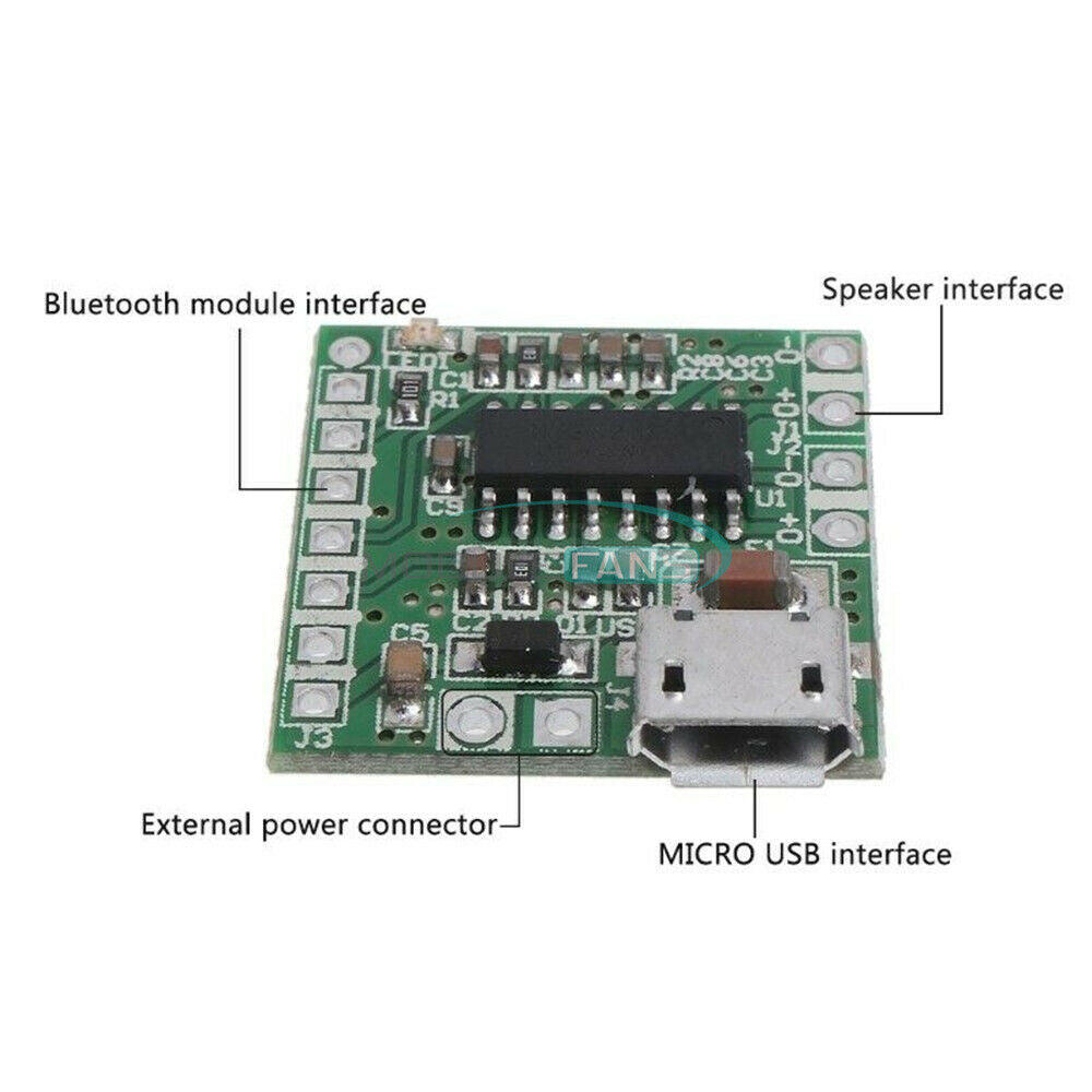 DC5V PAM8403 2x3w Mini Class D Micro USB Power Amplifier Board Bluetooth Speaker