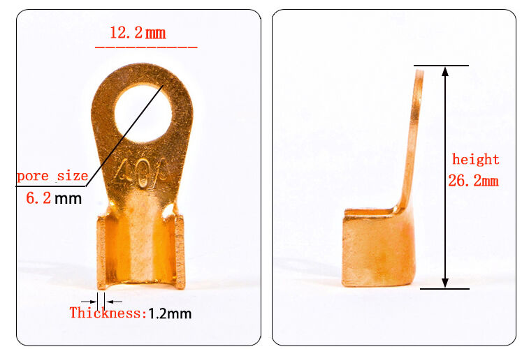 Car Copper Battery Cable Terminal Lugs Terminal End Kit Upto 40A Wire 10pc