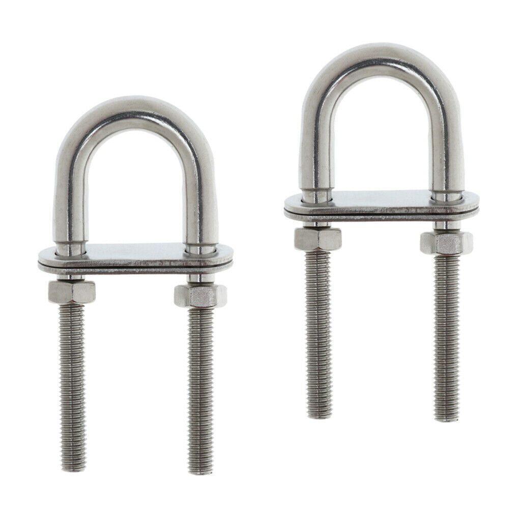 2xStainless Steel Boat Bow Stern Eye U-Bolt M8x10 Boat Special Design
