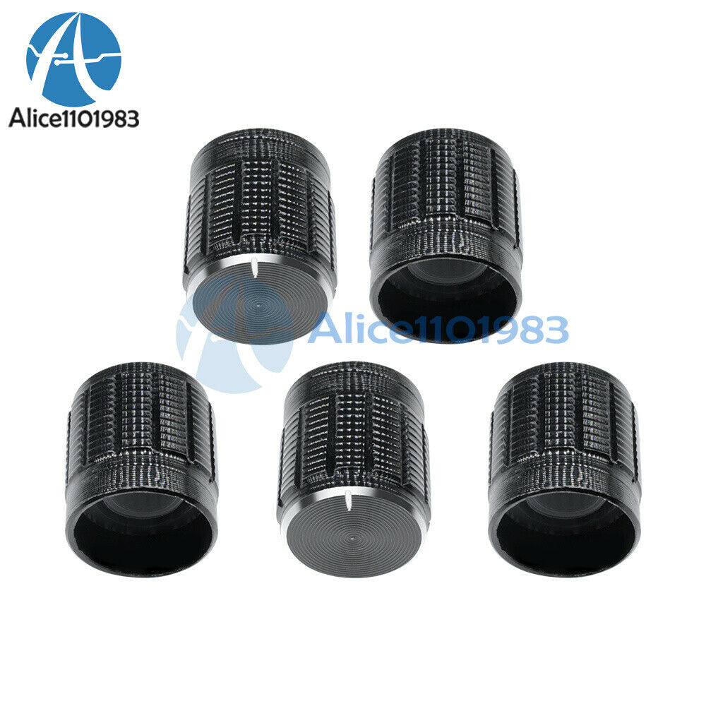 5PCS Useful Volume Control Rotary Knobs For 6mm Dia Knurled Shaft Potentiometer