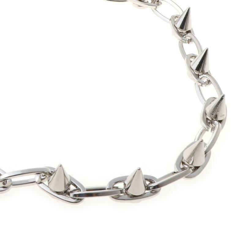 Punk Spike Jeans Pants Chain Secure Travel Wallet Chain Link Coil Leash Jewelry