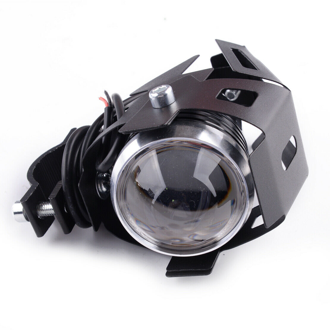 Pair Motorcycle Angel Eyes Front Spot Lights LED Headlight Fog Lamp & Switch