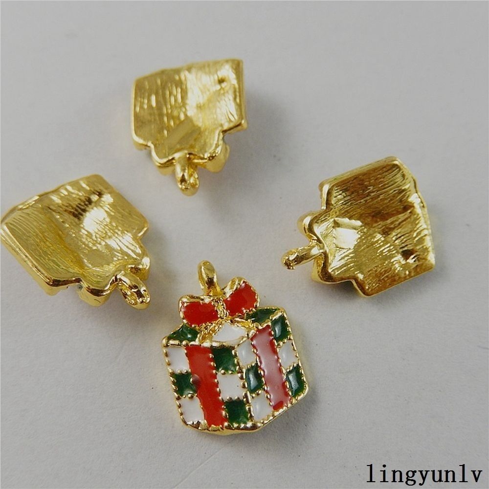 50806 Colorful Tone Alloy Beautiful Gift Box Pendant Charms Finding Craft 5pcs