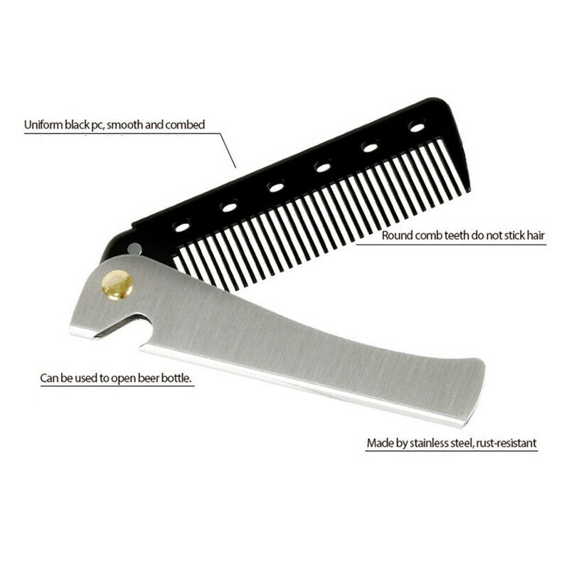 Portable Folding Pocket Combs Oil Head Portable Beard Combs Hair Styling ComFCA