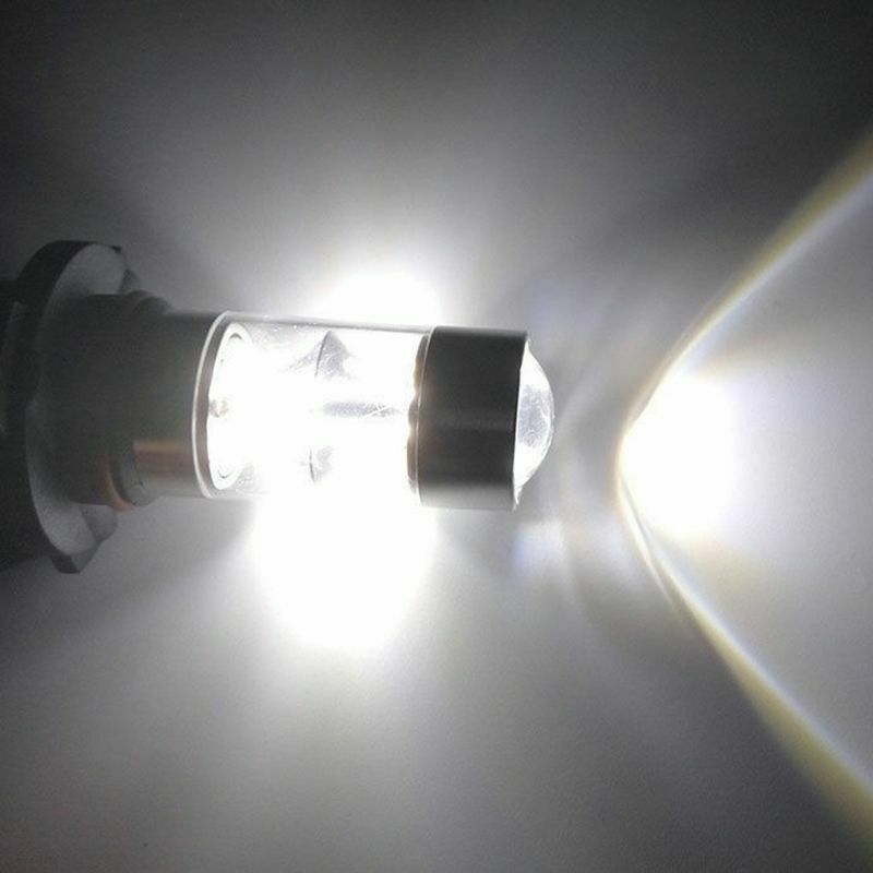 2x 9005 HB3 6000K 100W 2323 LED Projector Fog Driving Light Bulbs White T6X3X3