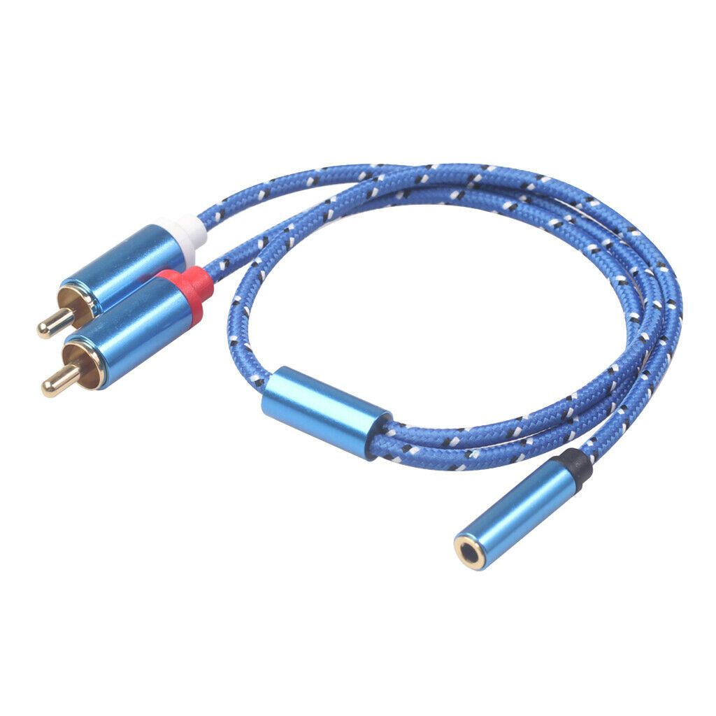 3.5mm Stereo Audio Female Connector to 2 RCA Male Connectors Blue 3610F-04
