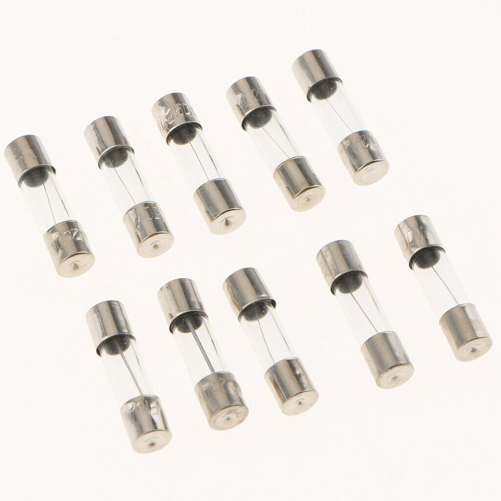 100 pcs 5 x 20mm Fast-blow Glass Fuses,Quick Blow Tube Fuses Assorted Kit Amp