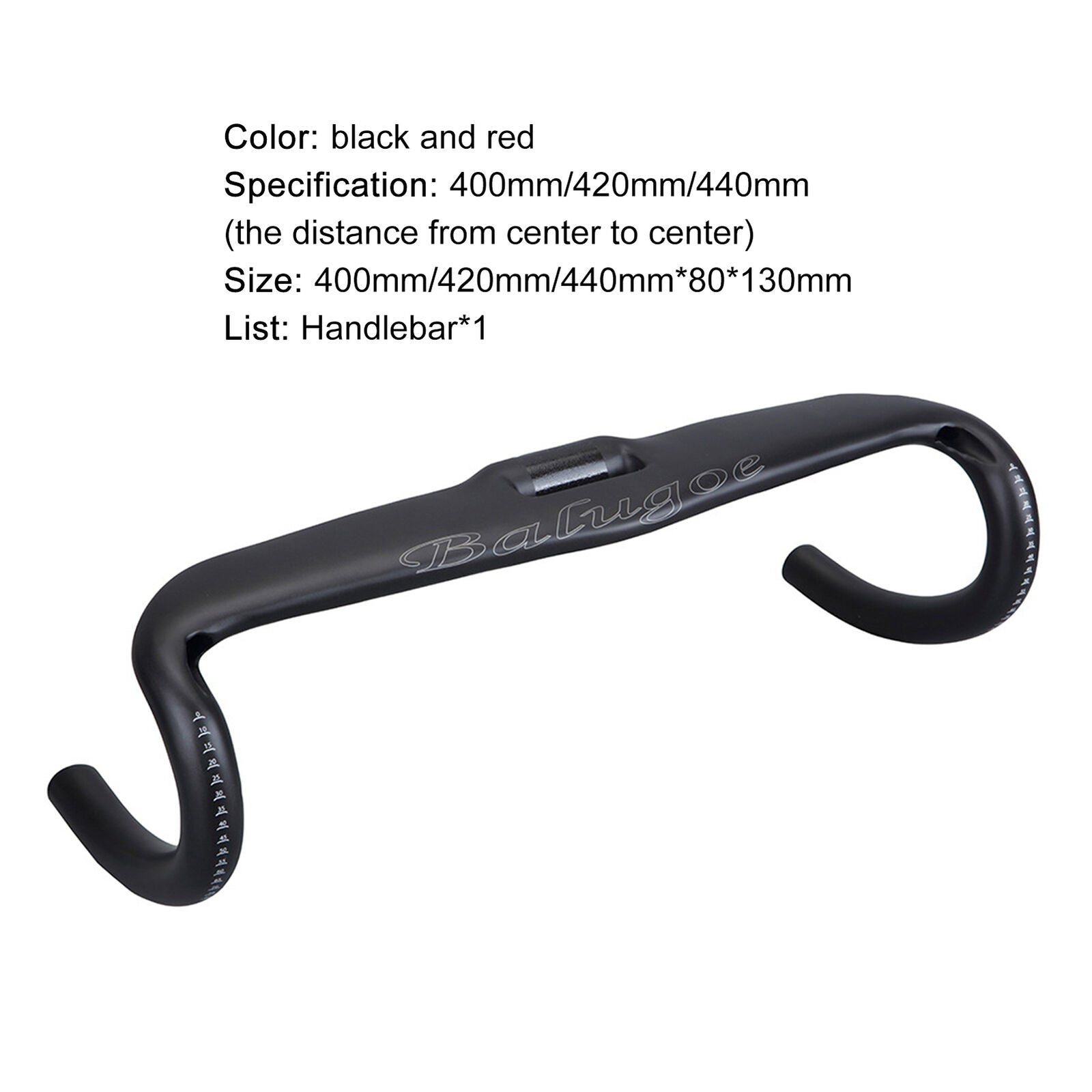 Black BALUGOE Handlebar Pressure Resistance Thickened Carbon Fiber Durable for O