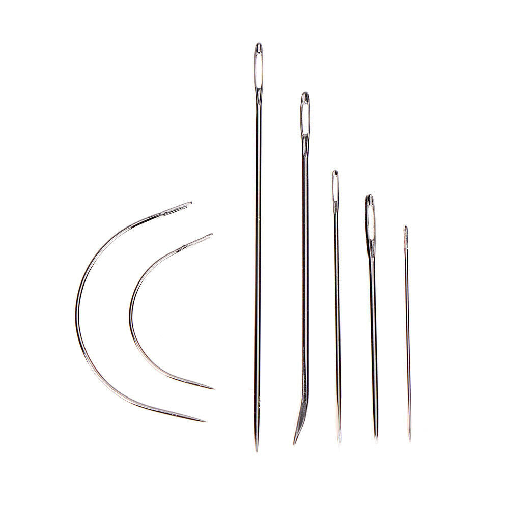 Leather Sewing Needles Stitching Awl Needle Set Thread Thimble Hand Sewi .l8