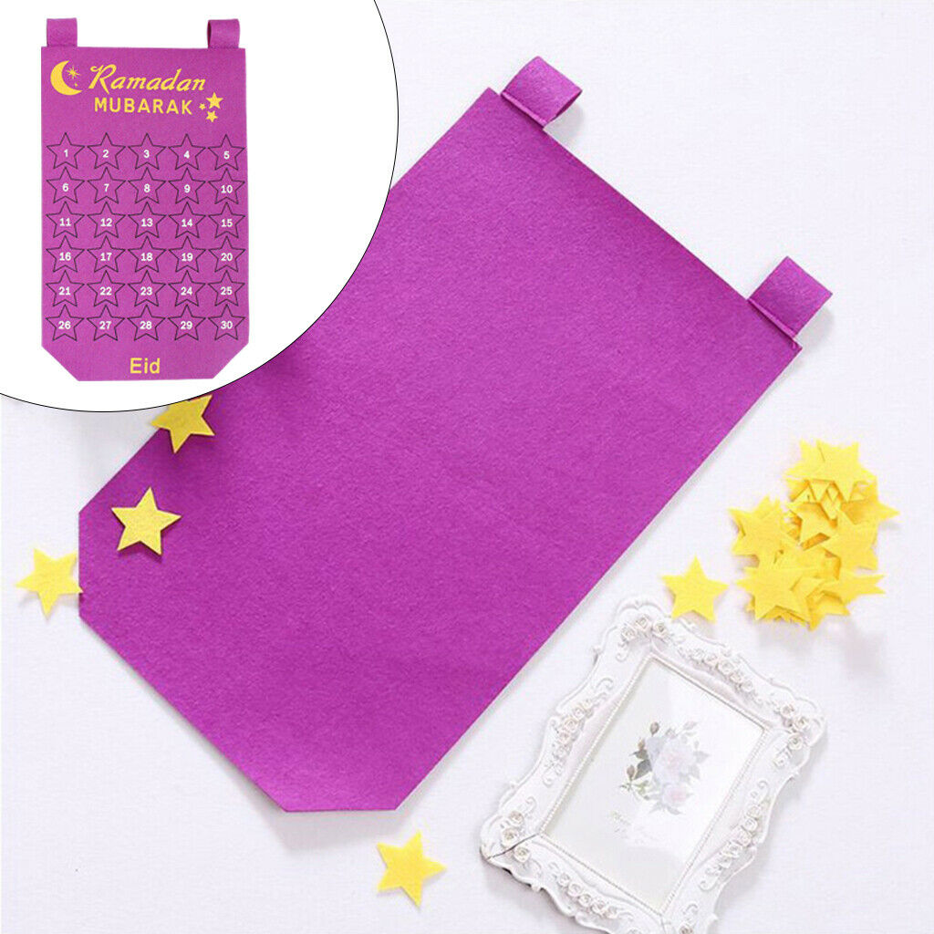 Eid Mubarak Advent Calendar Ramadan Decoration Supplies Gift Purple
