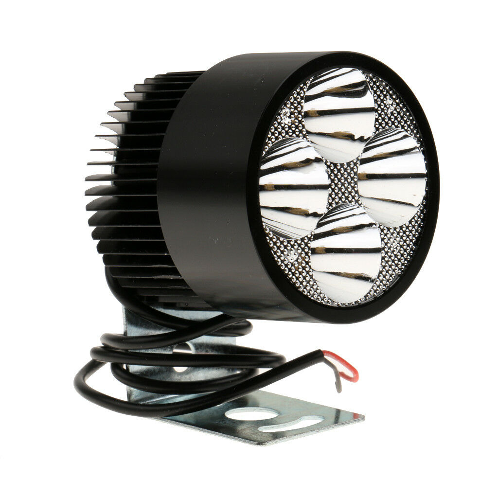 20W 12-90V LED E-bike Electric Headlight for Bike Moped Scooter ATV - Black
