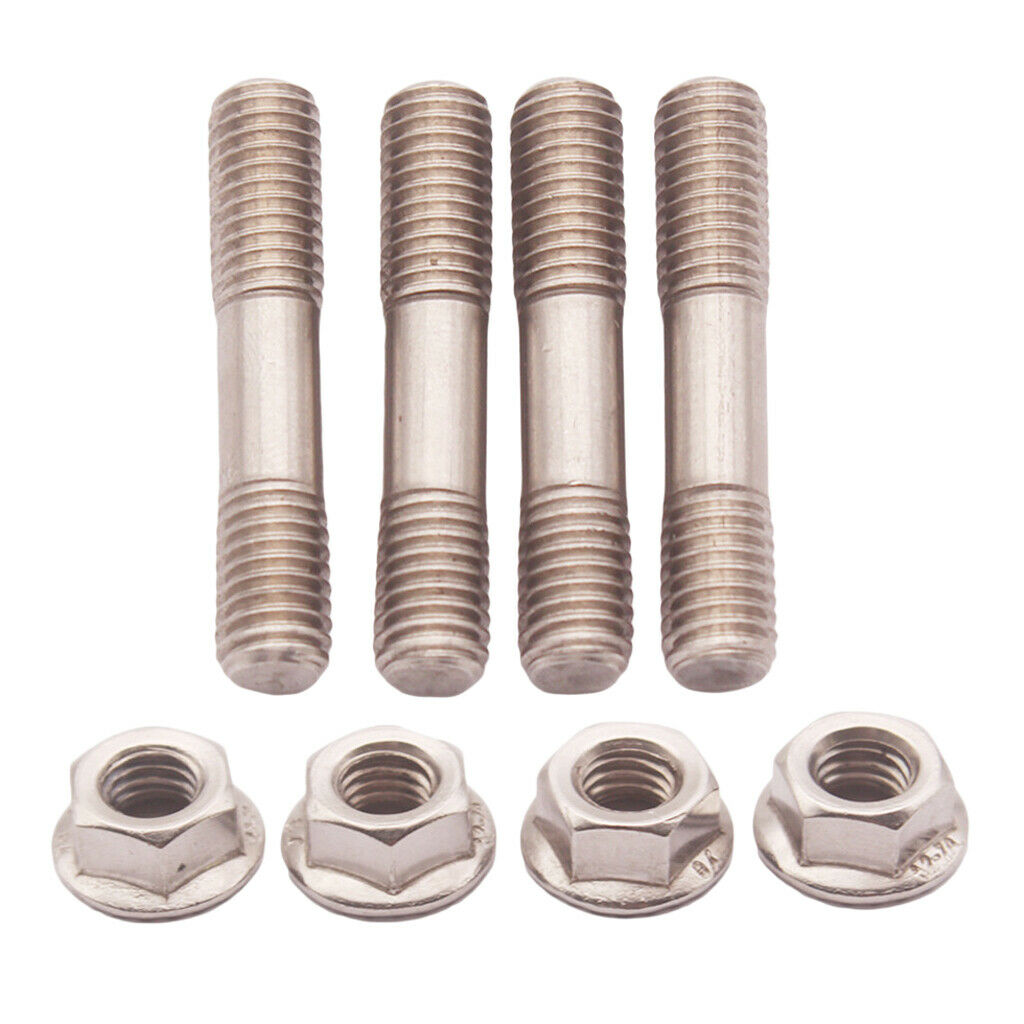8x 304   M8X1.25 Stud & Flange Nuts 42mm For T25 T28 Turbo Exhaust System