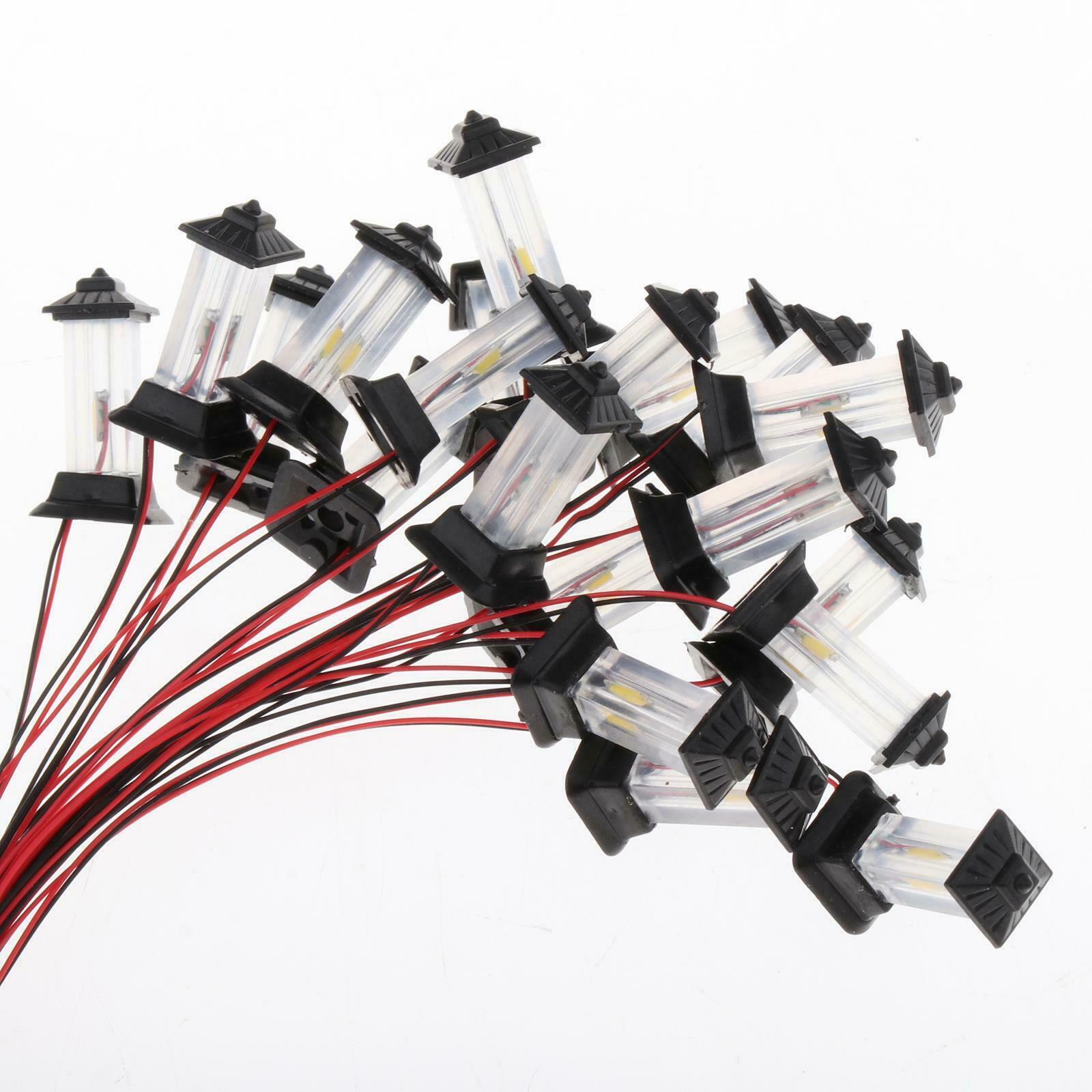 20x Lawn LED Light Railroad Micro Landscape Warm Light Lamppost 1:100-1:500
