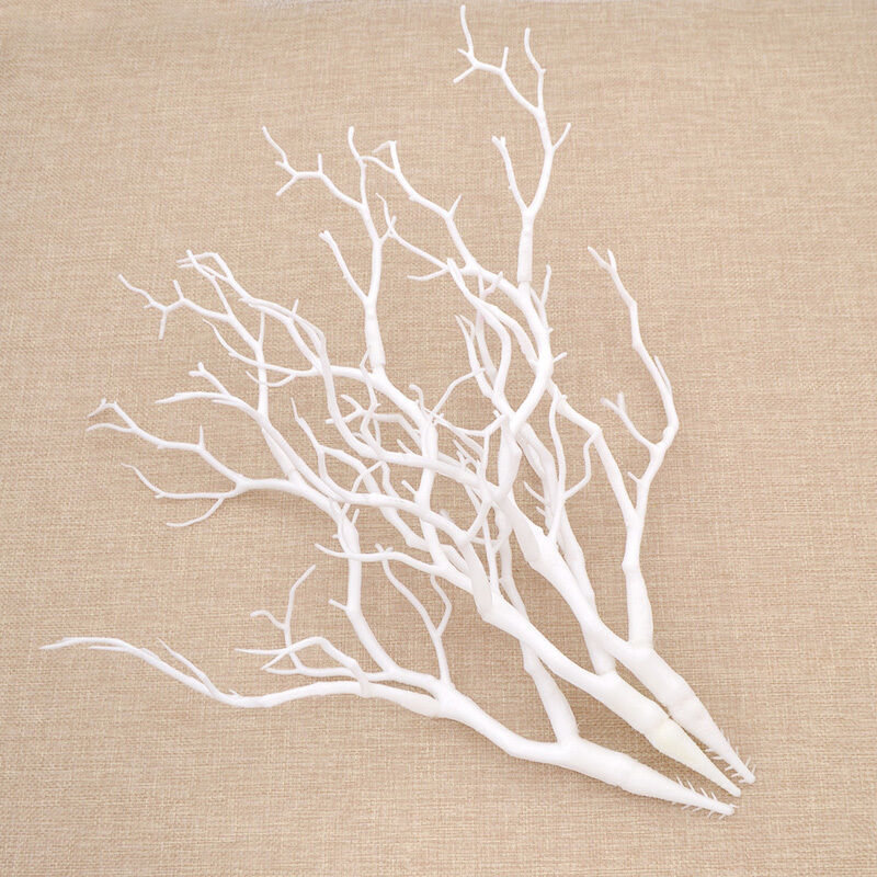 Artificial Plastic Dry Tree Branch DIY Floristry White Wedding Home DÃ©cor 3pcs