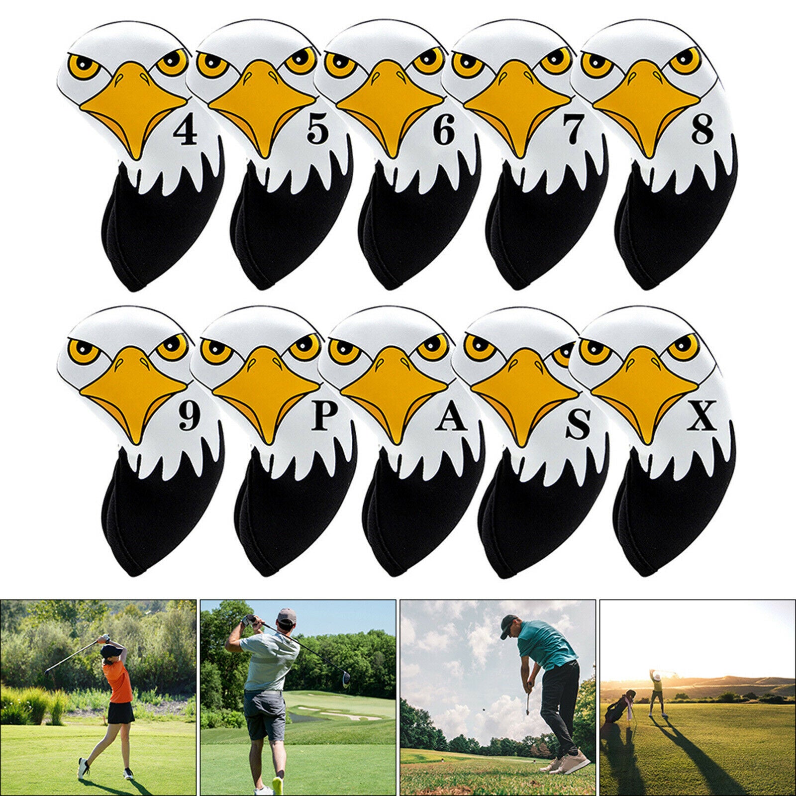 10x Waterproof Neoprene Golf Club Iron Head Cover Protection Headcover