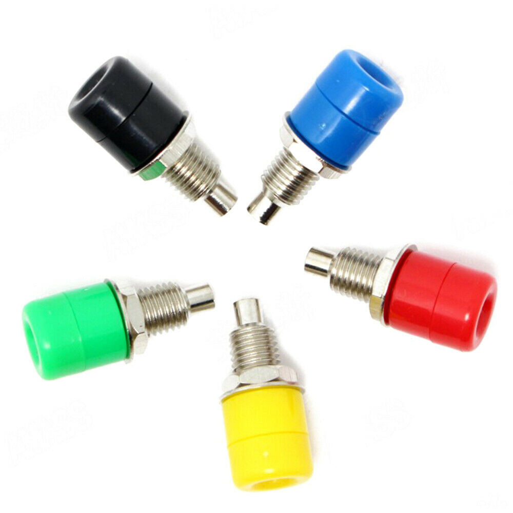 5PCS 4mm Nickel Plated Socket Female Banana Plug Terminal Connector Mix Color
