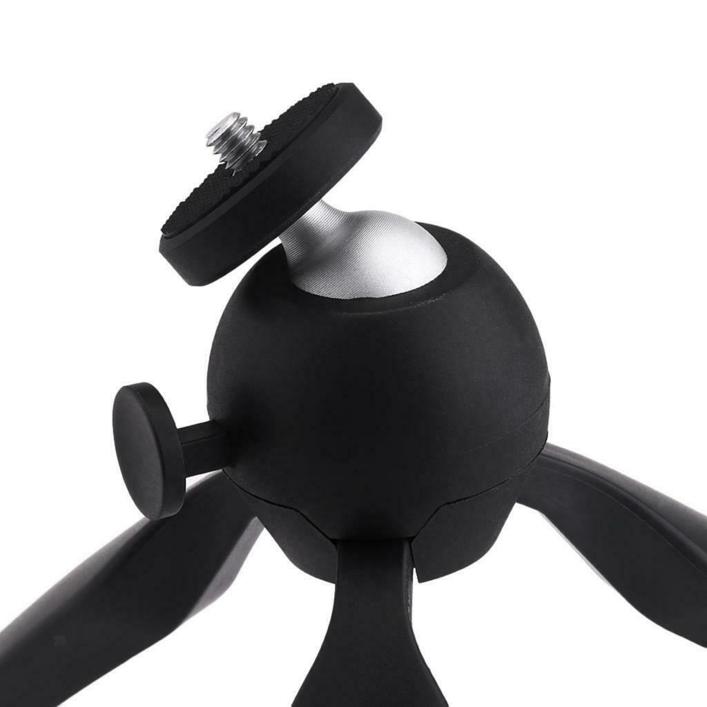 Tripod Mini Rotatable Tabletop Stand Holder 1/4 Screws For Digital Cameras Black