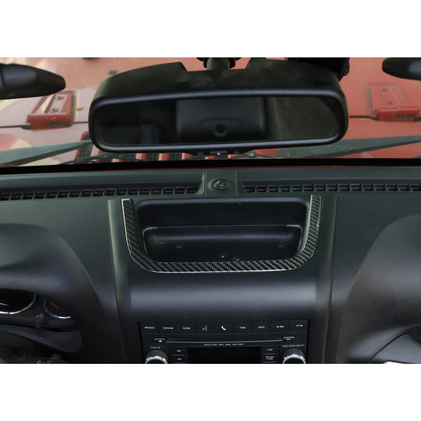 Carbon Fiber Center Control Storage Box Trim For Wrangler JK 2011-2017 A3 CBN CN